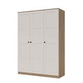 Dulap pentru haine, Hanah Home, Loren 1600-233, 135.8x188.6x53.8 cm, Alb/Maro