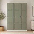 Dulap pentru haine, Hanah Home, Loren 1600-235, 135.8x188.6x53.8 cm, Verde/Alb