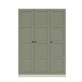 Dulap pentru haine, Hanah Home, Loren 1600-235, 135.8x188.6x53.8 cm, Verde/Alb