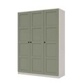 Dulap pentru haine, Hanah Home, Loren 1600-235, 135.8x188.6x53.8 cm, Verde/Alb