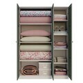 Dulap pentru haine, Hanah Home, Loren 1600-235, 135.8x188.6x53.8 cm, Verde/Alb