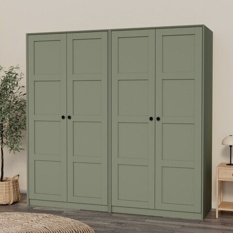 Dulap pentru haine, Hanah Home, Lucas 1600-242, 188x190x60 cm, Verde