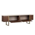 Comoda TV, Nordure, Onera, 180x50x30 cm, PAL, Travertin / Nuc Milano / Auriu