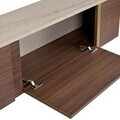Comoda TV, Nordure, Onera, 180x50x30 cm, PAL, Travertin / Nuc Milano / Auriu