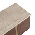 Comoda TV, Nordure, Onera, 180x50x30 cm, PAL, Travertin / Nuc Milano / Auriu