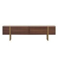 Comoda TV, Nordure, Onera, 180x50x30 cm, PAL, Travertin / Nuc Milano / Auriu