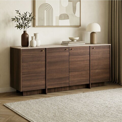 Consola, Nordure, Varen, 180x82x45 cm, Travertin / Nuc Milano