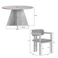 Set masă și scaune (3 piese), Nordure, Monroe 2, Travertin / Nuc / Alb