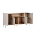 Consola, Nordure, Rialto, 160x80x40 cm, PAL, Gresie / Stejar Safir