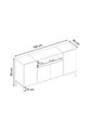 Consola, Nordure, Rialto, 160x80x40 cm, PAL, Gresie / Stejar Safir