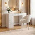 Set masă și scaun machiaj (2 piese), Nordure, Eloria, Alb
