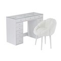 Set masă și scaun machiaj (2 piese), Nordure, Eloria, Alb