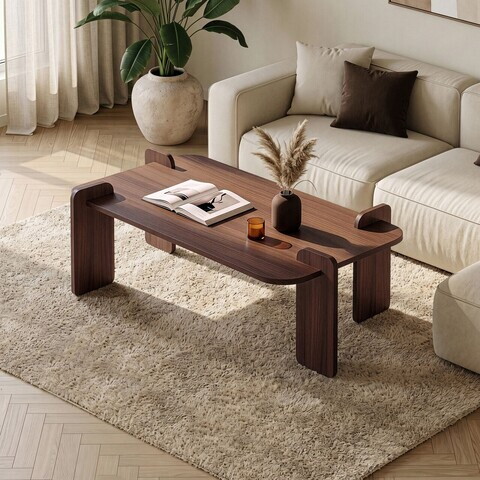 Masuta de cafea, Nordure, Renard, 147x35x87 cm, PAL, Nuc Milano