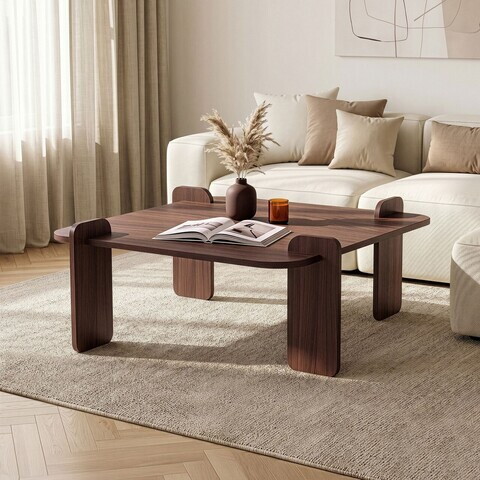 Masuta de cafea, Nordure, Marais, 117x35x117 cm, PAL, Nuc Milano