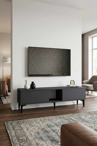 Comoda TV, Hanah Home, Didema 150, 150x40.5x30 cm, Antracit