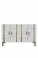 Consola, Hanah Home, Ilay 120, 120x75x32 cm, Stejar Safir / Alb / Auriu