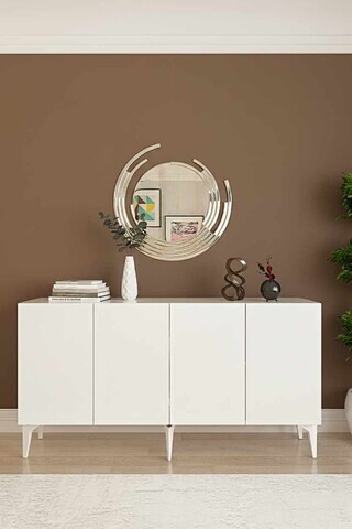 Consola, Hanah Home, Gumus 150, 150x79x32 cm, Alb