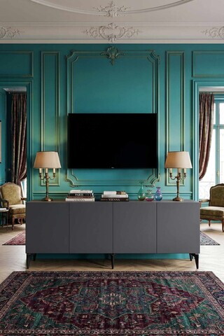 Consola, Hanah Home, Gumus 180, 180x79x32 cm, Antracit