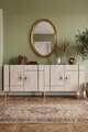 Consola, Hanah Home, Ilay 180, 180x75x32 cm, White / Travertine / Gold