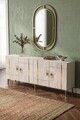Consola, Hanah Home, Ilay 180, 180x75x32 cm, White / Travertine / Gold