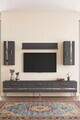Comoda TV, Hanah Home, Ilay, 180x41x30 cm, Antracit / Argintiu