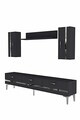 Comoda TV, Hanah Home, Ilay, 180x41x30 cm, Antracit / Argintiu