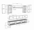 Comoda TV, Hanah Home, Ilay, 180x41x30 cm, Antracit / Argintiu