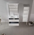 Dulap de baie cu chiuvetă, Hanah Home, Side 85 v2, Alb mat