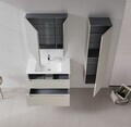 Set Dulap de Baie cu Chiuvetă și Oglindă (2 Piese), Hanah Home, Messina 85 v2, Cașmir mat