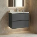 Dulap de baie cu chiuvetă, Hanah Home, Nest 71 v2, Antracit mat