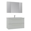 Set Dulap de Baie cu Chiuvetă și Oglindă (2 Piese), Hanah Home, Nuvola 100 v2, Casmir