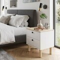 Noptiera, Hanah Home, Rayme, 44.5x49.5x40 cm, Stejar Safir / Alb