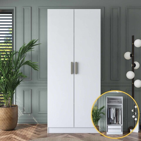 Dulap pentru haine, Hanah Home, BA253, 90x210x57.5 cm, Alb