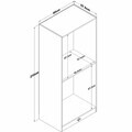 Dulap pentru haine, Hanah Home, BA248, 90x210x57.5 cm, Gresie