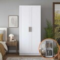 Dulap pentru haine, Hanah Home, BA296, 90x210x57.5 cm, Alb