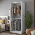 Dulap pentru haine, Hanah Home, BA296, 90x210x57.5 cm, Alb