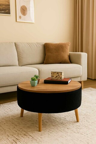 Masuta de cafea, Hanah Home, Iris, Negru