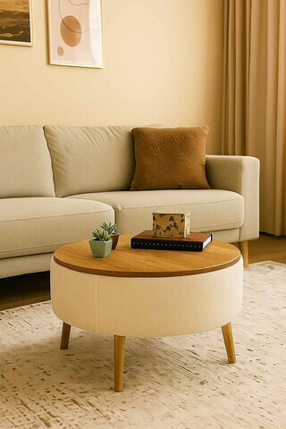 Masuta de cafea, Hanah Home, Iris, Alb