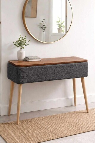 Bufet, Hanah Home, Sole, 90x90x30 cm, Antracit