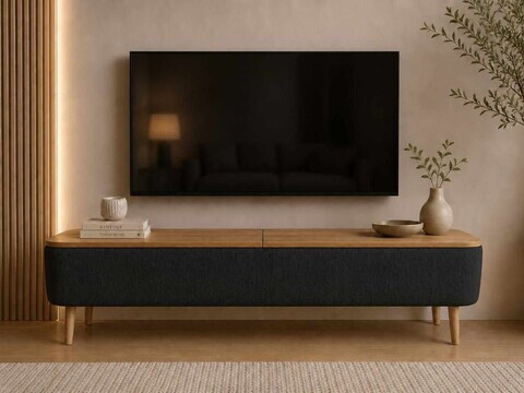 Comoda TV, Hanah Home, Sarven, 120x45x30 cm, Negru