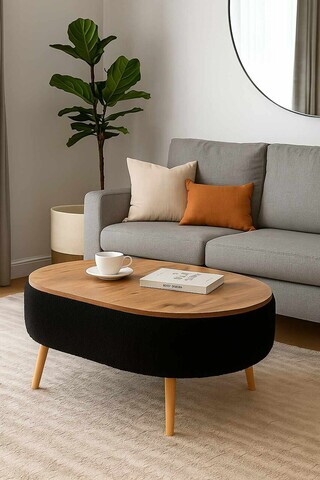 Masuta de cafea, Hanah Home, Luno, 90x45x60 cm, Negru