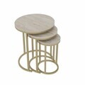 Set masute 3 piese, Hanah Home, Milas 3, Aur / Travertin