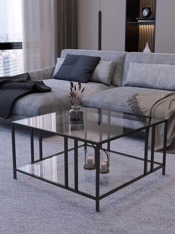 Masuta de cafea, Hanah Home, Bakü, 75x45x75 cm, Negru