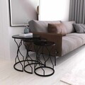 Set masute 3 piese, Hanah Home, Rüya, Negru / Fume
