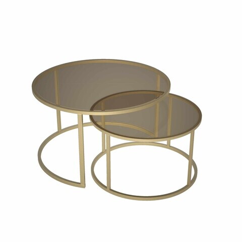 Set masute de cafea, Hanah Home, Milas, Aur / Bronz