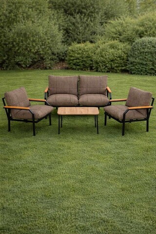 Set mobilier de gradina, Hanah Home, Alya Sehpa, Bej