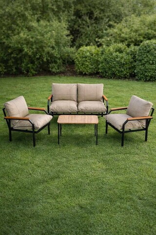 Set mobilier de gradina, Hanah Home, Alya, Crem