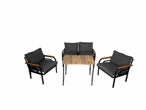 Set mobilier de gradina, Hanah Home, Kutay, Gri deschis