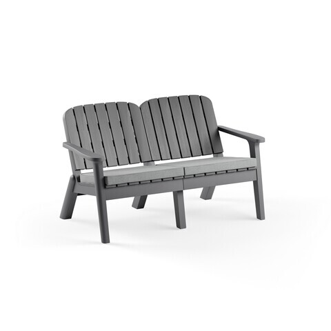 Canapea de gradina cu 2 locuri, Hanah Home, Silva, 134x76x70 cm, Antracit / Cărbune