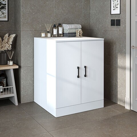 Dulap masina de spalat, Hanah Home, 1016.11, 70x90x69 cm, PAL MELAMINAT, Alb